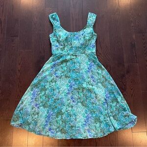 Laura Teal Floral Dress